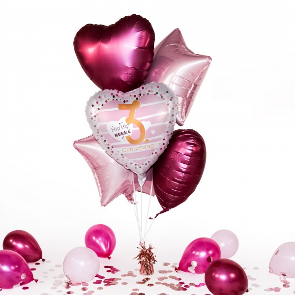 Heliumballon in a Box - Pretty in Pink - Three