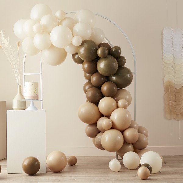 1 Balloon Arch - Taupe, Brown and Peach