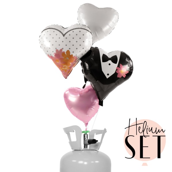Helium Set - Wedding Couple Hearts