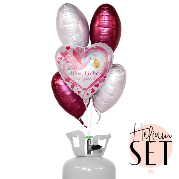 Helium Set - Alles Liebe zur Geburt Pink