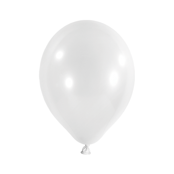 100 Luftballons - Ø 30cm - Metallic - Weiß