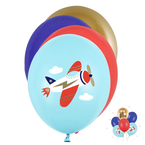 6 Motivballons - Ø 30cm - SET - Plane