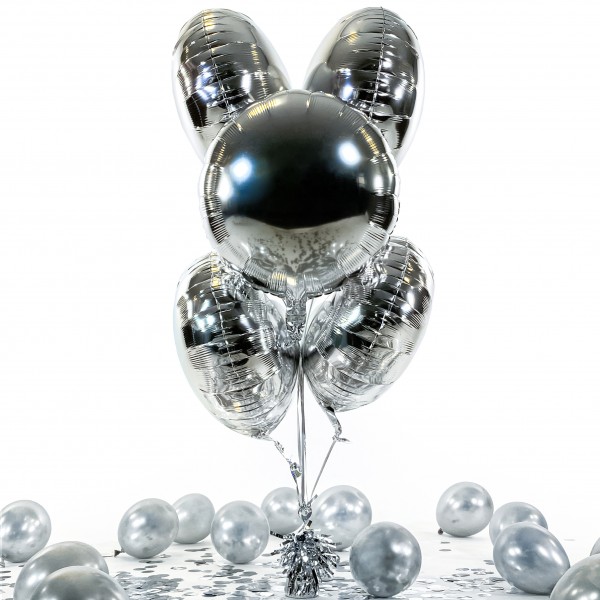 Heliumballon in a Box - Glossy - Pure Silver