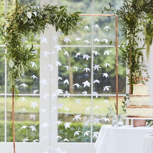 1 Backdrop - White oragami flower backdrop
