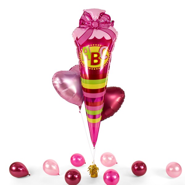 Heliumballon XXL in a Box - Schultüte Pink