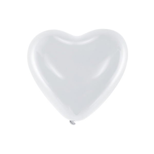 100 Herzballons Decor - Ø 25cm - Weiß