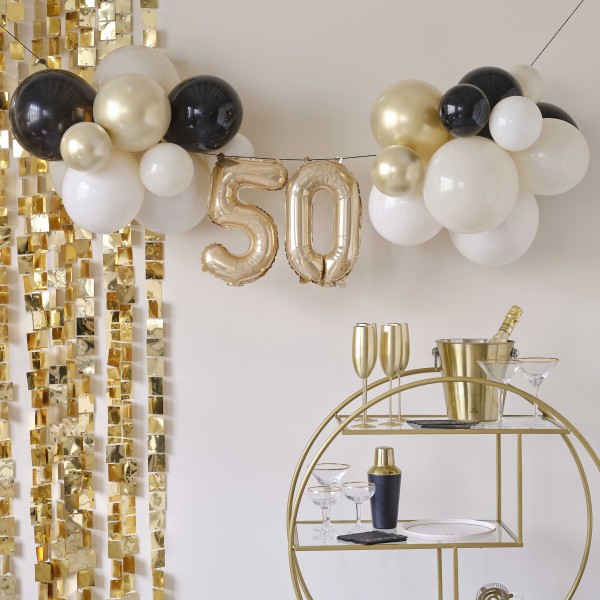 Balloon Bunting - 50 - Nude, Cream, Black, Champagne Chrome