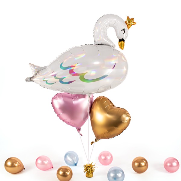 Heliumballon XXL in a Box - Iridescent Swan